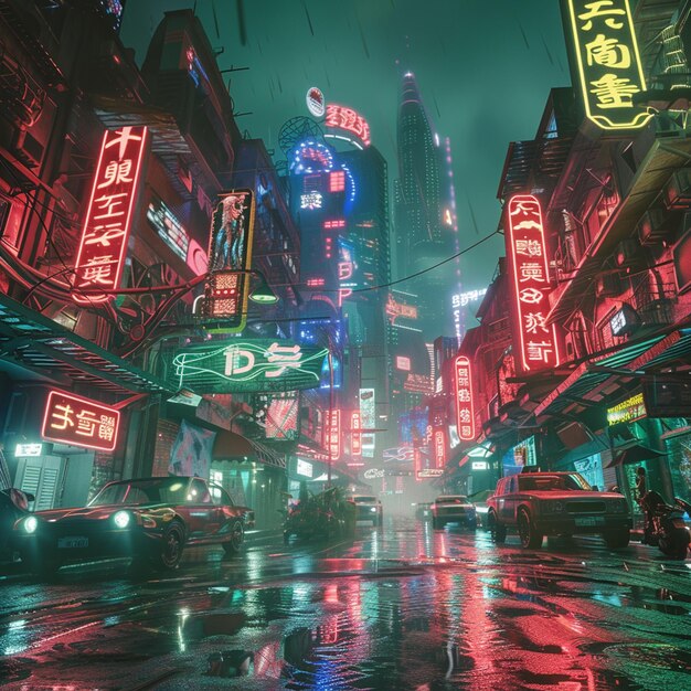 Cyberpunk City Scene