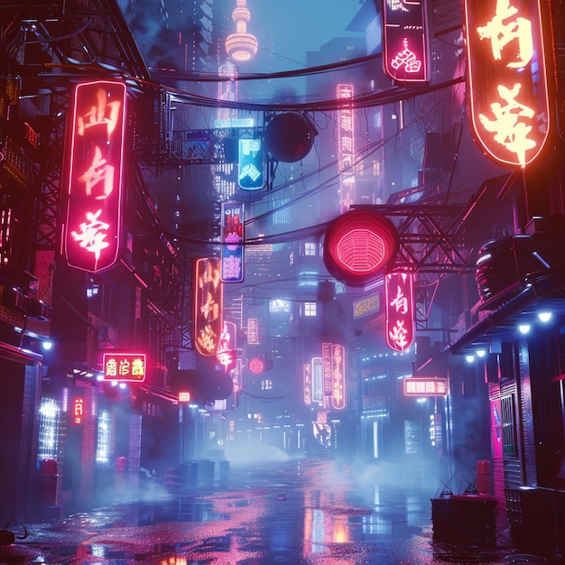 Cyberpunk City Scene