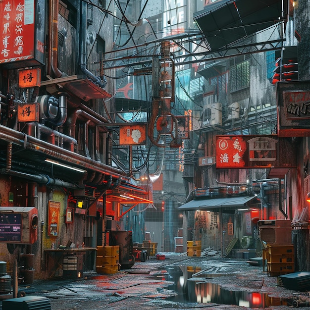 Cyberpunk City Scene