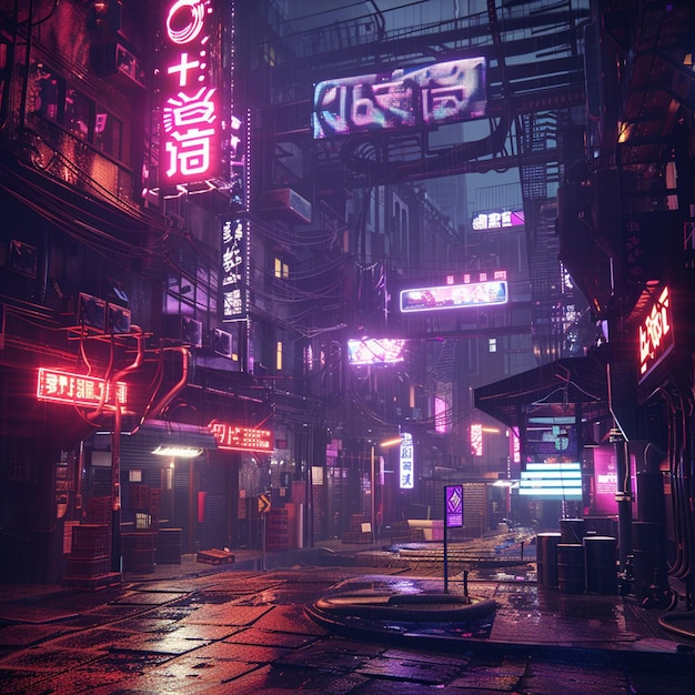 Cyberpunk City Scene