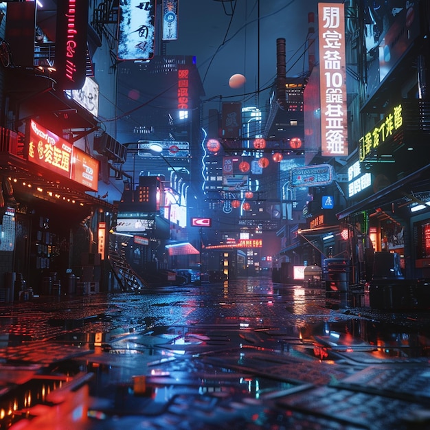 Cyberpunk City Scene