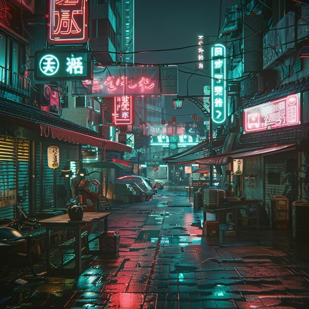 Cyberpunk City Scene