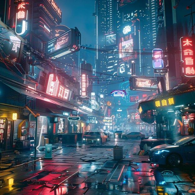 Cyberpunk City Scene