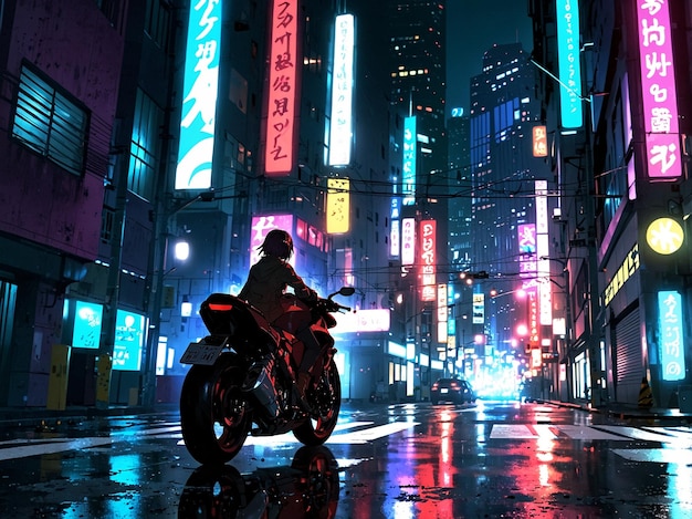 Photo cyberpunk city street