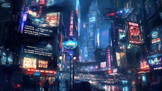 Cyberpunk Cityscape at Night