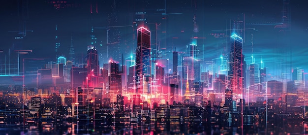 Cyberpunk Cityscape with Neon Lights