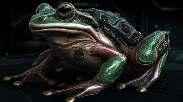 Cyberpunk Frog A Fusion of Nature and Technology