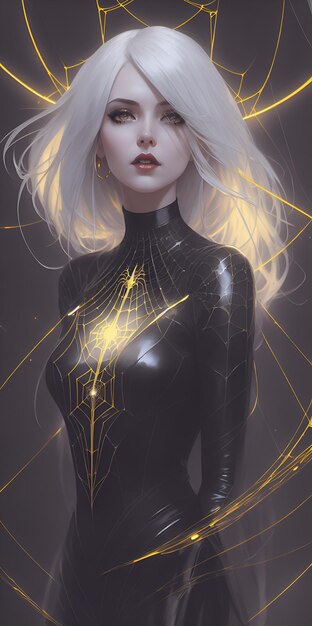 Cyberpunk girl Fantasy concept Illustration painting Generative AI