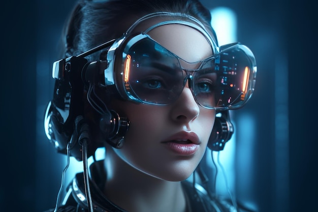 Cyberpunk girl goggles style Generate Ai