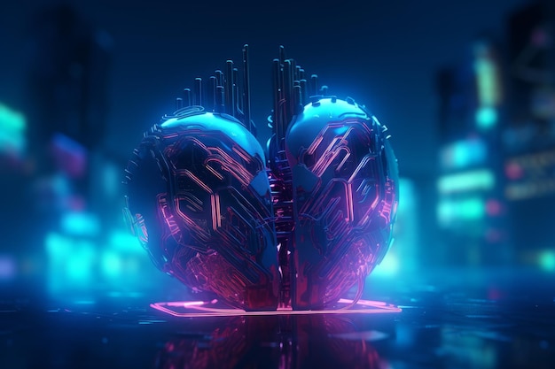 Cyberpunk heart science Generate Ai