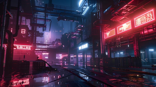 Photo a cyberpunk like city