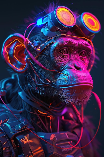 Cyberpunk Monkey with Goggles