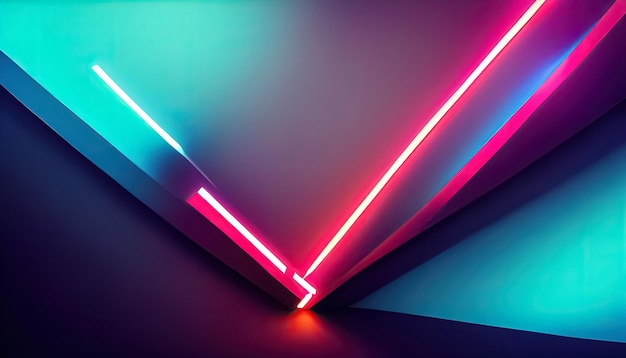 Cyberpunk neon colors scifi abstract minimal geometric trendy futuristic background