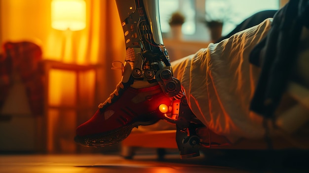 Photo cyberpunk prosthetic leg