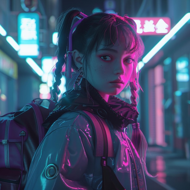 Cyberpunk Schoolgirl