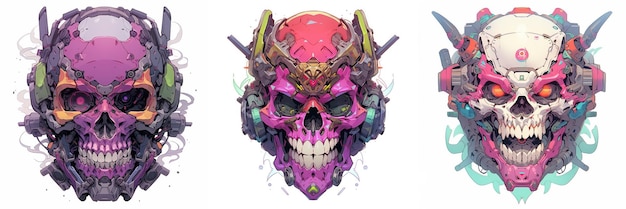 Cyberpunk skull logo 2D