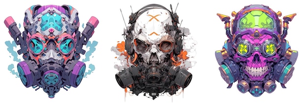 Cyberpunk skull logo 2D