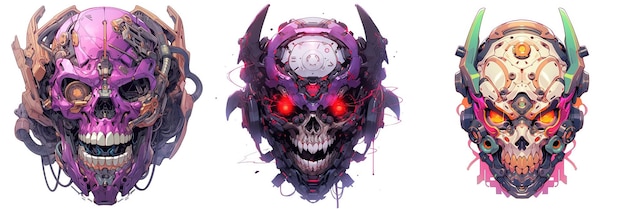 Cyberpunk skull logo 2D