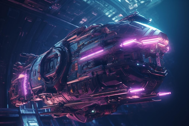 Cyberpunk spaceship Generate Ai