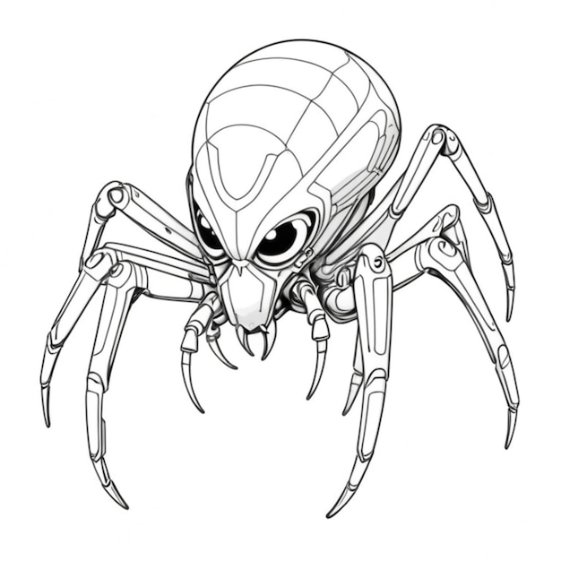 cyberpunk spider line white background