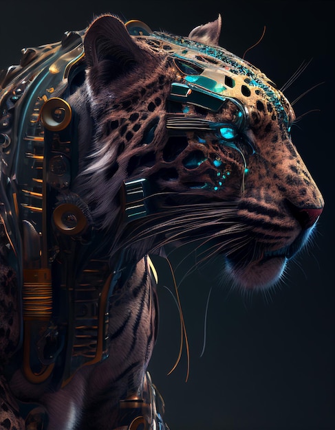 Cyberpunk Tiger realistic AI generated