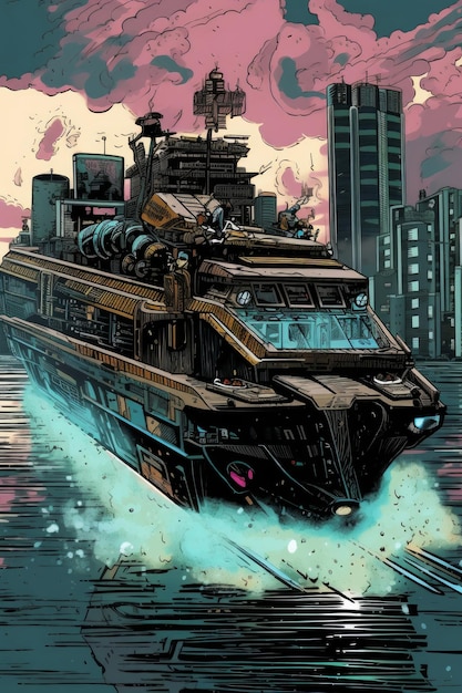 Cyberpunk vehicle moving high speed wallpaper