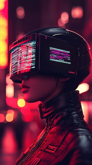 Cyberpunk Woman in Neon City