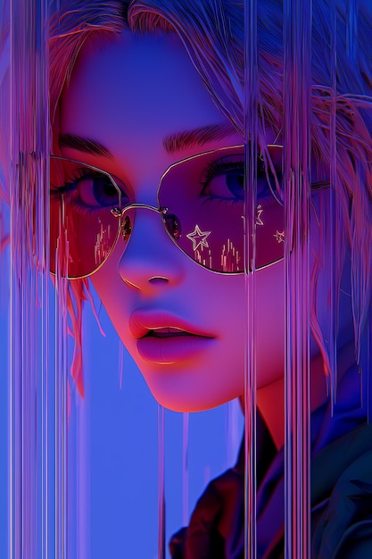 Cyberpunk Woman in Neon Lights