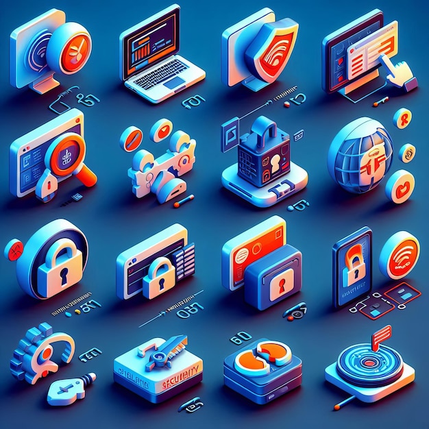 Cybersecurity 3d icon Image