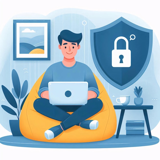 Photo cybersecurity illustrations flat illustration for safer internet day