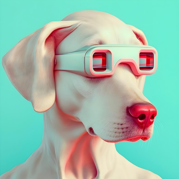 Cyborg Dog portrait futuristic art