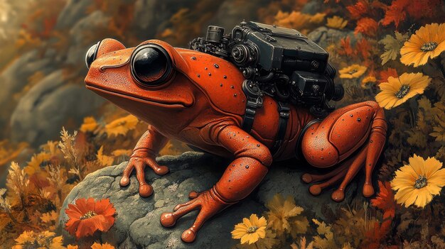 Photo cyborg frog in nature