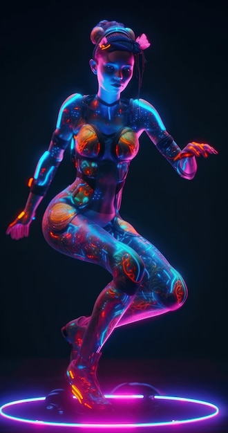 Cyborg woman futuristic style Beautiful illustration picture Generative AI