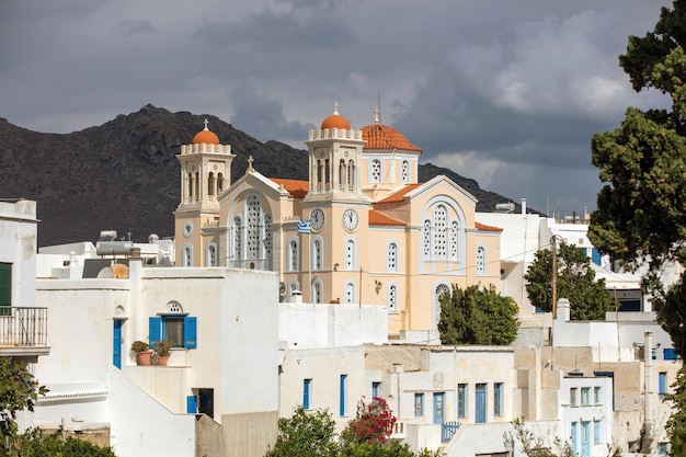 Cyclades Greece Tinos Greek island Pyrgos village Agios Nikolaos church