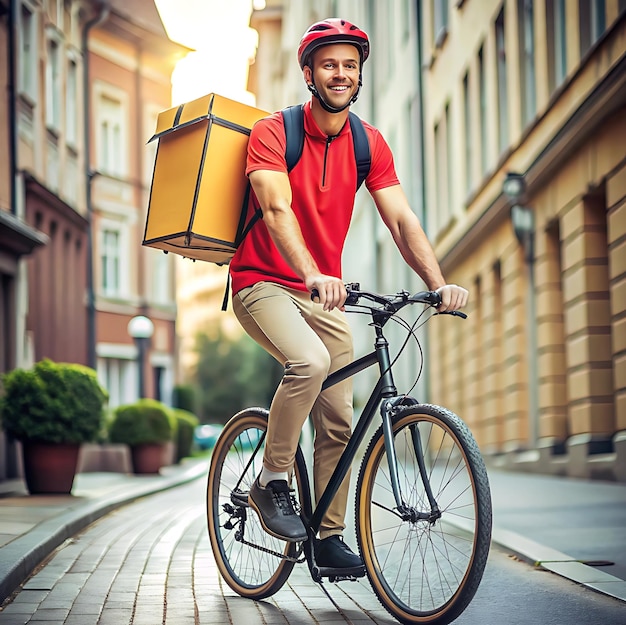 Cycle deliveryman on the way