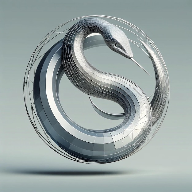 Cyclical Elegance A Modern Business Innovation Symbol in 3D Wireframe