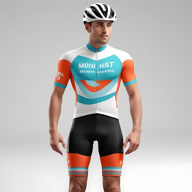 Photo cycling jersey mockup