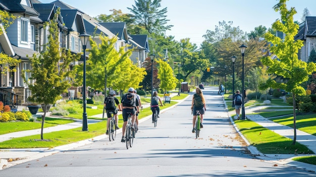 Cycling in a Suburban Neighborhood