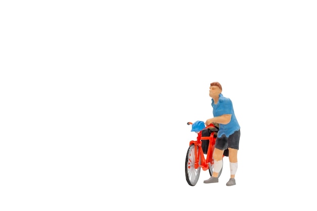 Cyclist with a saddle bag isolated on white background with clipping path