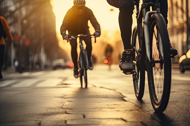 Cyclists riding bikes on a desert