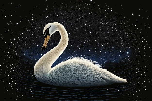 Cygnus Constellation in Real Night Sky Swan Constellation Starry Sky