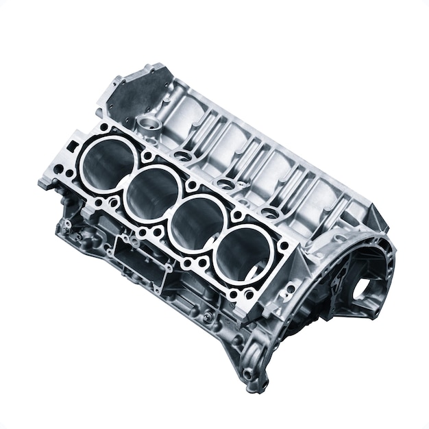 Cylinder block Automotive part machine part isolated on a white background engine block v8