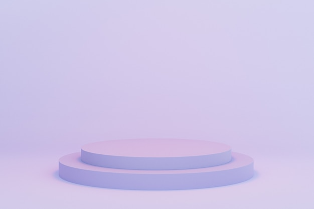 Cylinder podium or pedestals for products or advertising on pastel blue background, minimal 3d illustration render