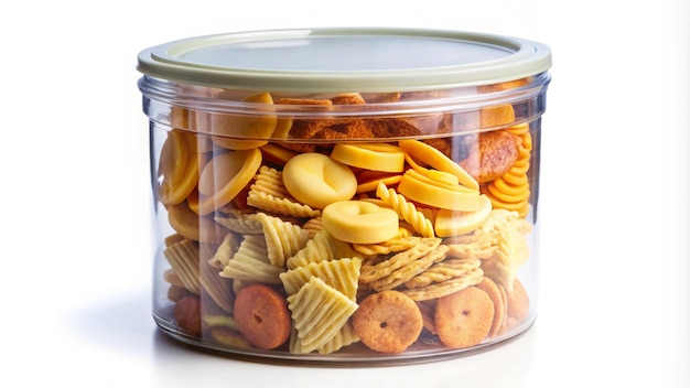 Cylindrical Plastic Container for Snacks 4K HD Photo