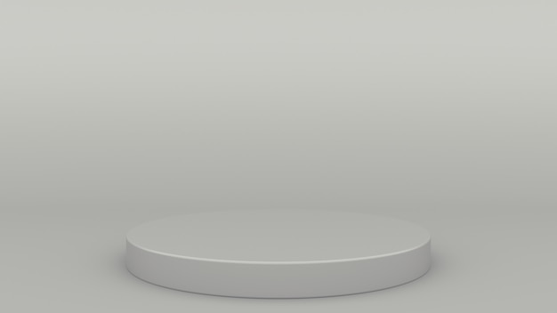 Cylindrical podium gray scene minimal 3d rendering modern minimalistic