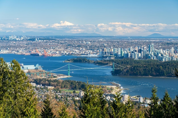 Cypress Mountain Vancouver Outlook Vancouver city downtown Harbour panorama view Lions Gate Bridge