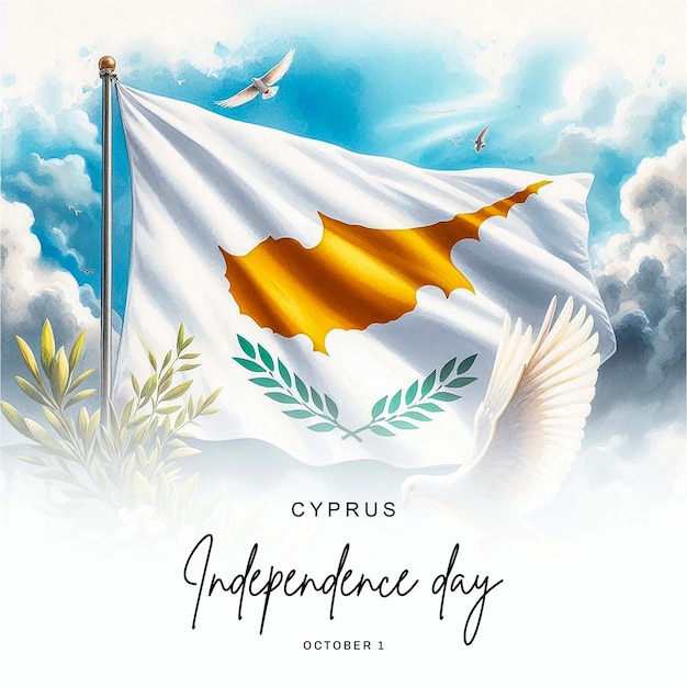 Cyprus Independence Day social media post banner poster template