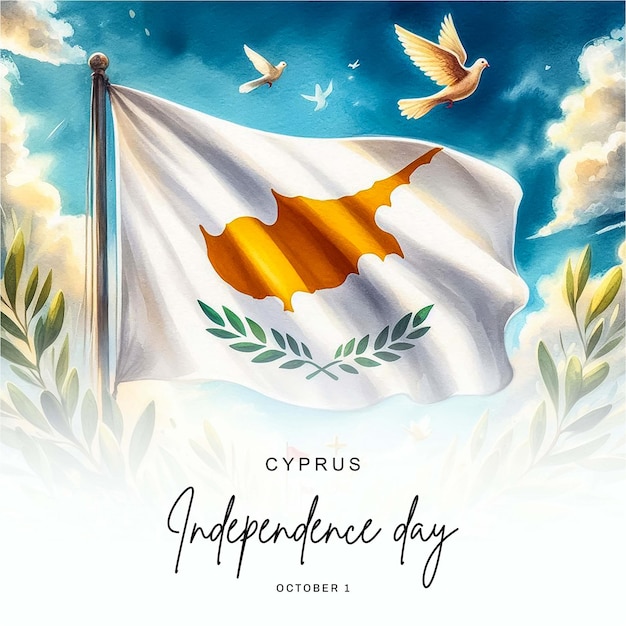 Photo cyprus independence day social media post banner poster template