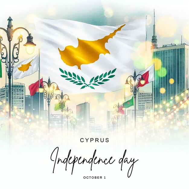 Photo cyprus independence day social media post banner poster template