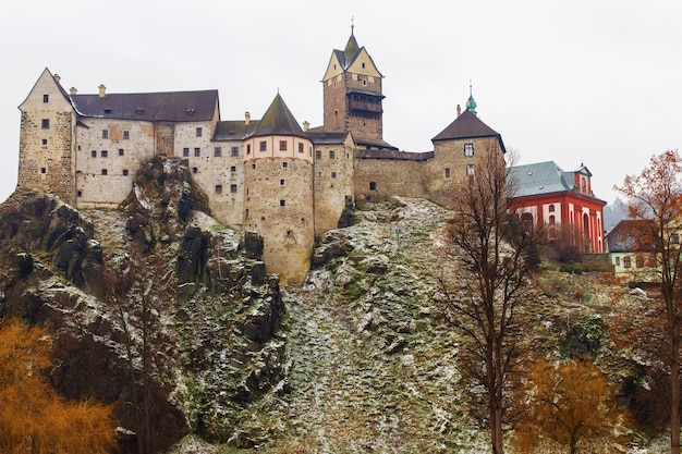 Czech castle Loket on a rock 02022023